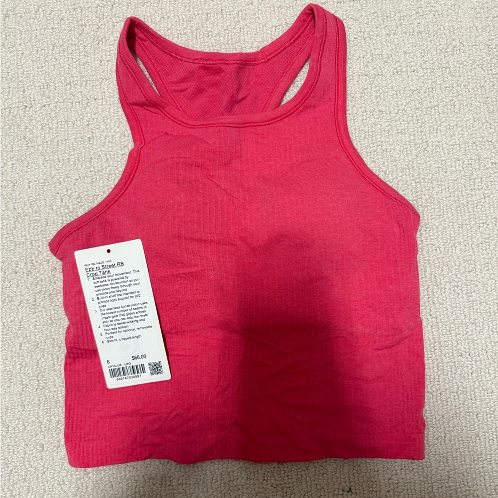 Lululemon Lipgloss/Pink Size 6 Ebb to Street CROP